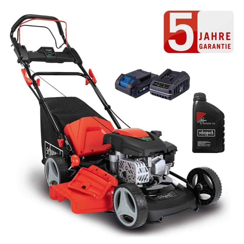 Scheppach Benzin Rasenmäher MS150-46E 7IN1 3,5PS mit Antrieb Breite 46cm + Öl