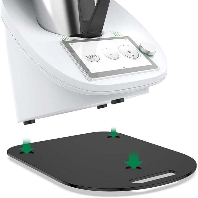 XVX - Schiebetisch aus mattiertem Acryl für Thermomix TM6 TM5: Schieber für einfaches Verschieben, Thermomix Küchenmaschinen-Zubehör, schnelles
