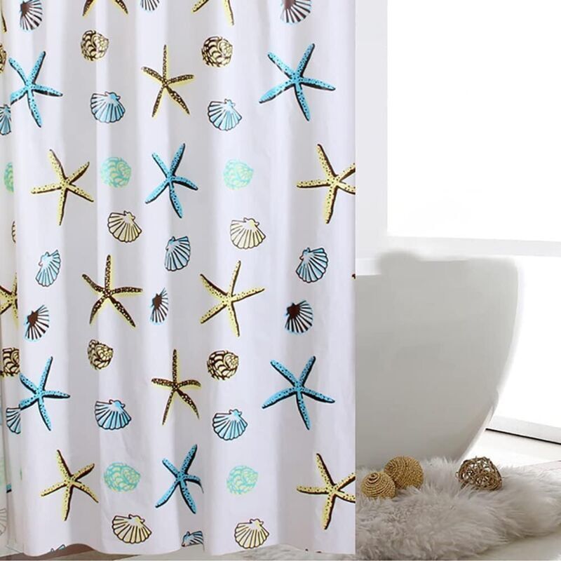 Schimmelresistenter Duschvorhang für Badezimmer, 240 cm – Extra langer blauer Duschvorhang, PEVA-Badezimmervorhang, 240 cm Fallhöhe