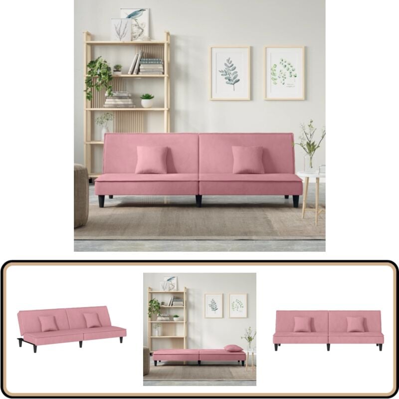 Schlafsofa Rosa Samt - Samtsofa - Schlafsofa - Gästebett - Wohnzimmersofa - Sofa Bett