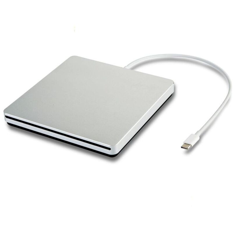 Schlanker externer DVD-Brenner mit Saugnapf, USB Typ-C, tragbares optisches Laufwerk für CD/DVD, PC/Mac