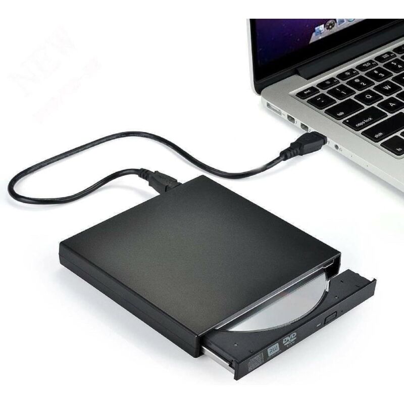 Schlankes externes USB 2.0 CD/DVD-Laufwerk, Hochgeschwindigkeitsbrenner für Laptop/Desktop-PC, kompatibel mit Windows/Mac OS