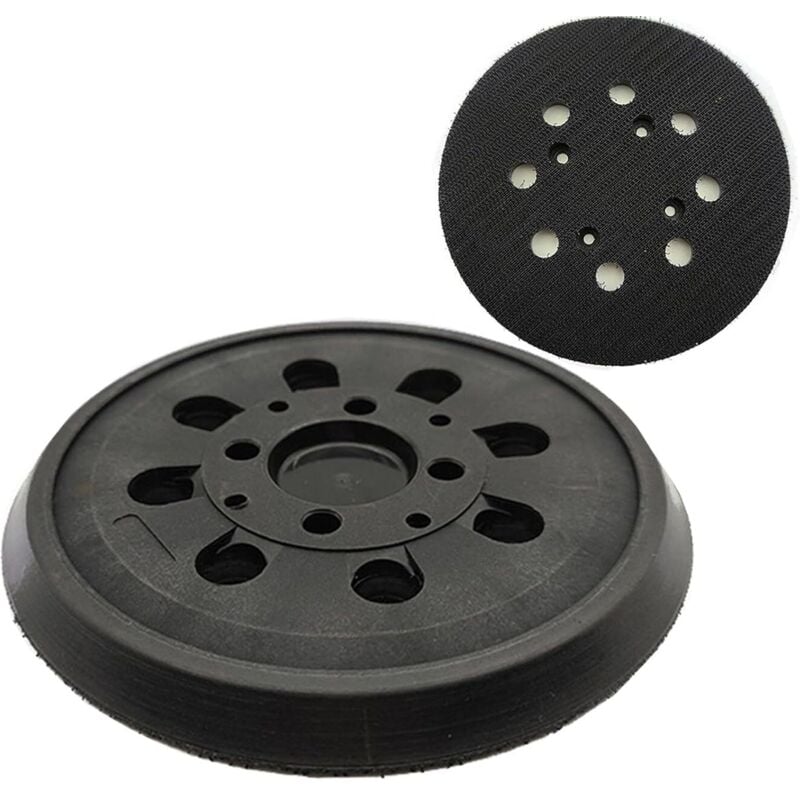 Schleifpad für Bosch PEX 300/400 AE, 125 mm Schleifpad, 8 Löcher mit Klettverschluss, kompatibel mit Bosch-Schleifgerät (schwarz)