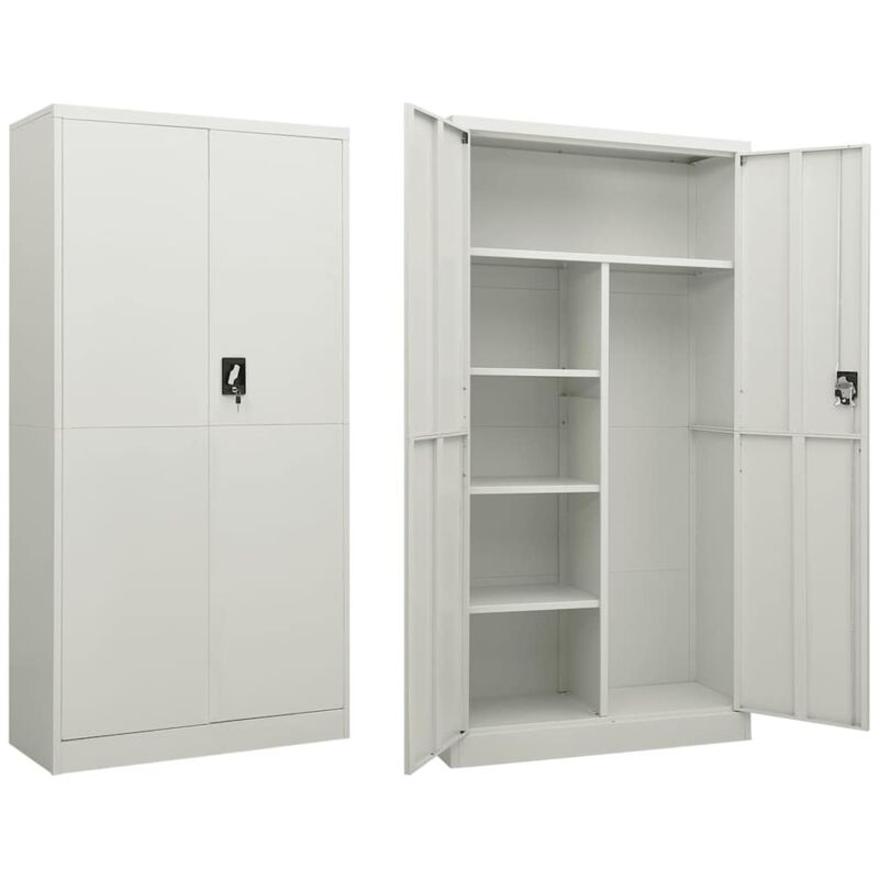 Schließfachschrank Hellgrau 90x40x180 cm Stahl - Vidaxl
