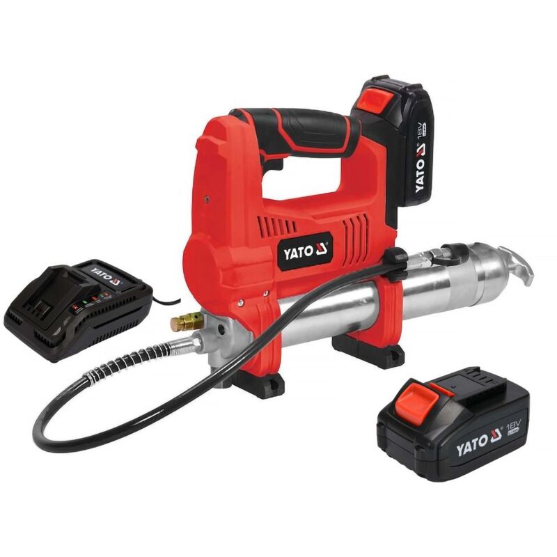 Akku Fettpresse 18V 620 Bar Zylinder mit Akku 3Ah und Ladegerät Akku-Presse Fett