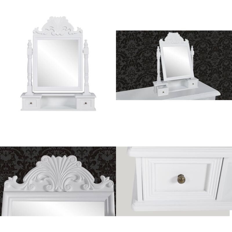 Vidaxl - Schminktisch mit Spiegel Rechteckig Schwenkbar mdf - Schminktisch - Kosmetiktisch - Make Up Tisch - Spiegeltisch - Vanity - Home & Living