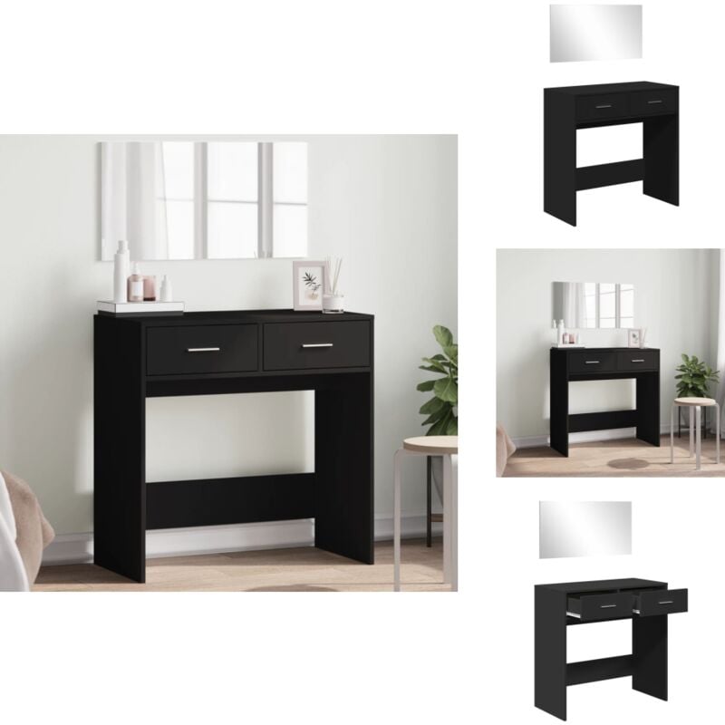 Schminktisch mit Spiegel Schwarz 80x39x80 cm - Schminktisch - Kosmetikschrank - Badezimmermöbel - Spiegeltisch - Makeuptisch