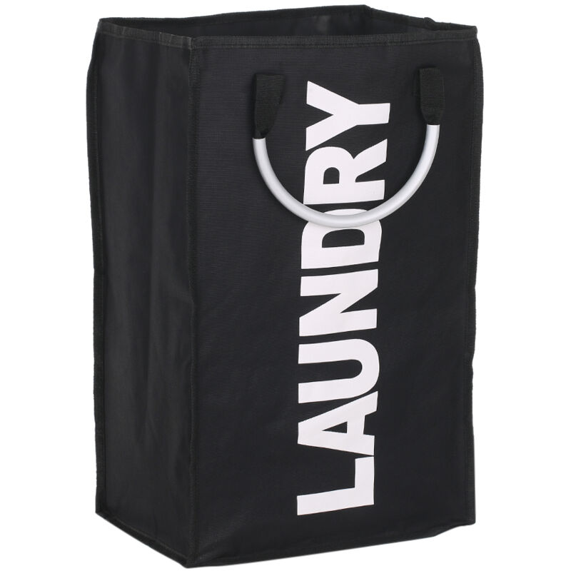 Schmutzige Kleidertasche aus Oxford-Stoff, tragbare umweltfreundliche Aufbewahrungstasche, Aufbewahrungstasche, Schwarz