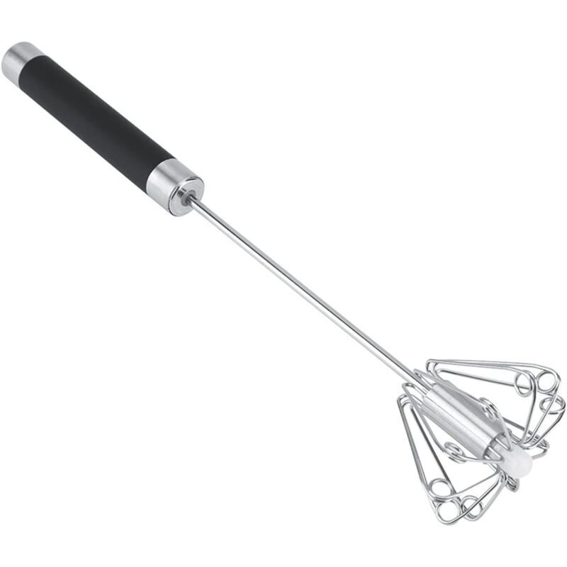 Schneebesen, halbautomatischer Handmixer, manueller Eierquirl aus Edelstahl, multifunktionaler Rotationsmixer zum Schlagen, Rühren und Mischen,
