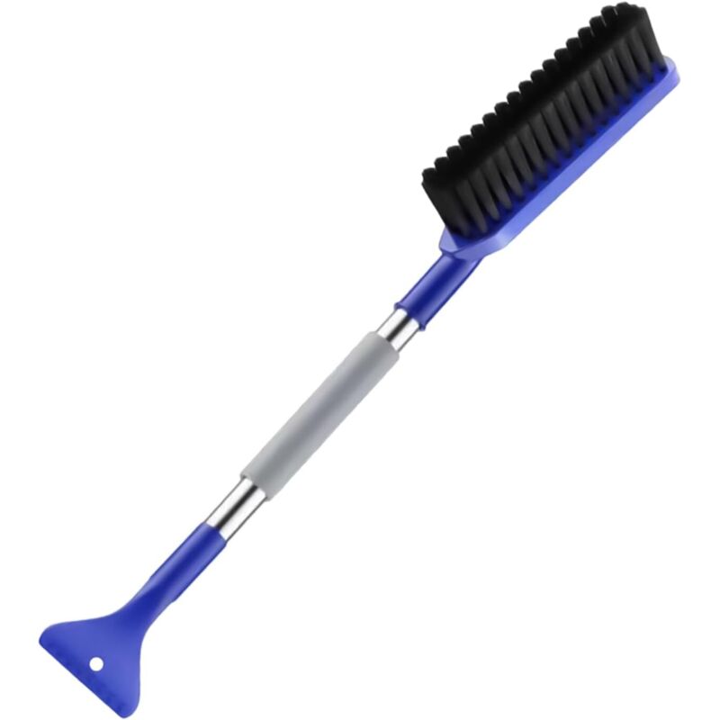 Schneebürste für Autos, Scheibenbürste für Autos, Schneebürste, Scheibenbürste mit Schaber zum Schneeräumen und -reinigen (blau)