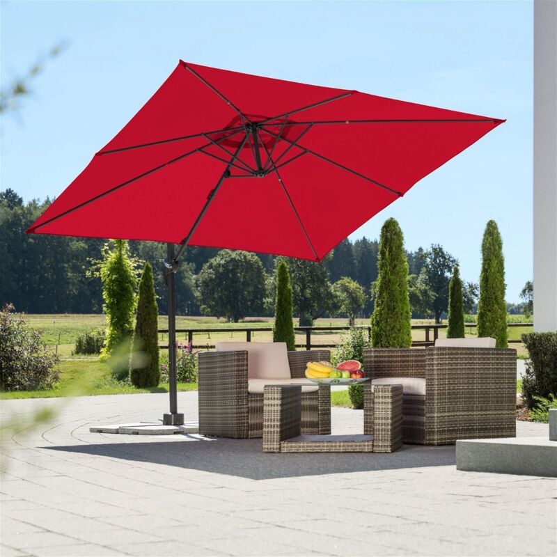 Schneider Sonnenschirm Rhodos Junior rot 270 x 270 cm Ampelschirm