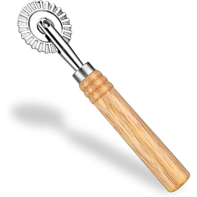 Schneiderad für Pasta und Ravioli mit Walze, Pizzascheibe aus Zinklegierung zur Herstellung von Nudeln und Spitze