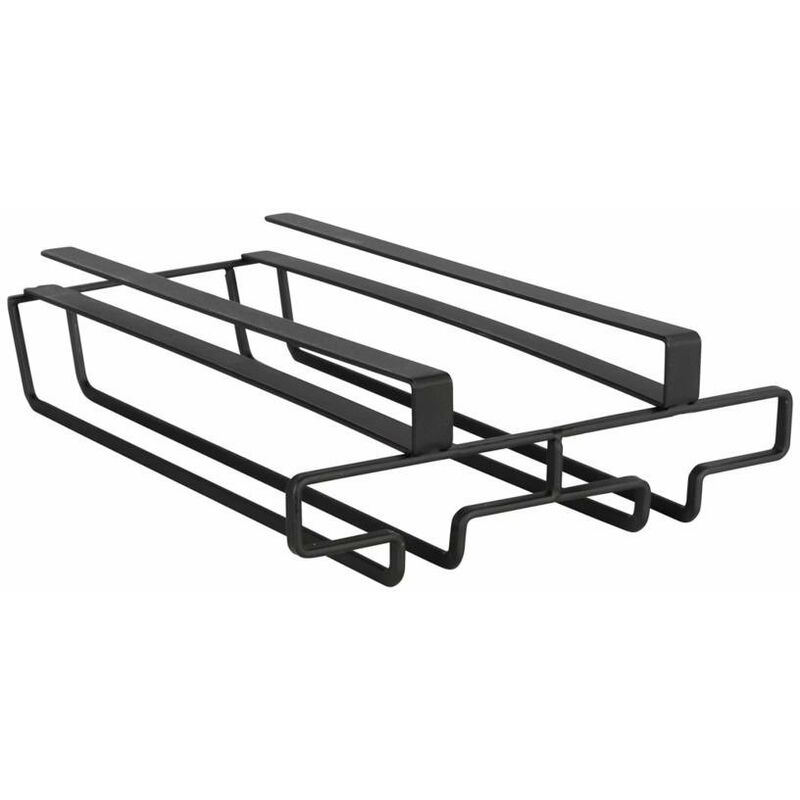 Schrankeinsatz Gläserhalter für 6 Gläser, für 6 Gläser, Schwarz, Metall schwarz - schwarz - Wenko