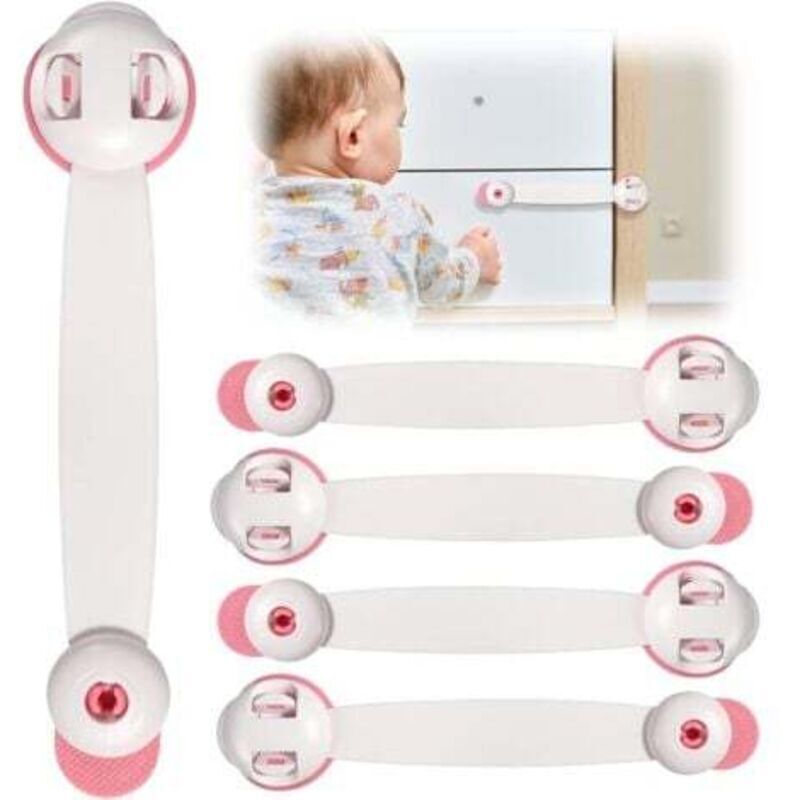 Schrankschloss für Babys (verbessert), Türschloss für Babys, Set mit 6 abschließbaren Riegeln, Kindersicherungen für Schubladen, Kühlschrank,