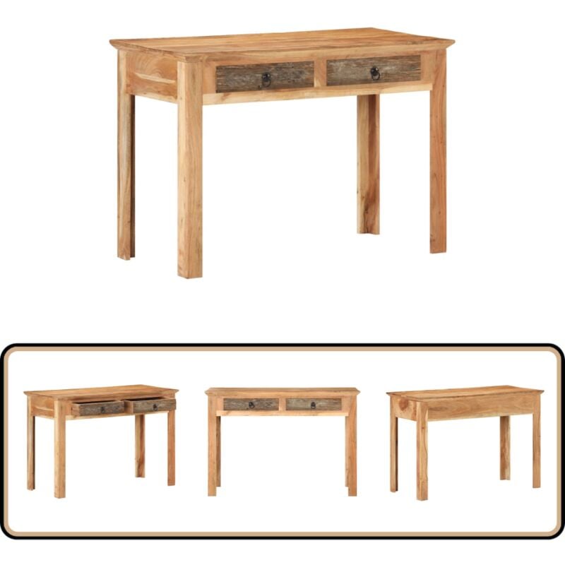 Schreibtisch 110x50x75 cm Recyceltes Massivholz - Holz Schreibtisch - Vintage Schreibtisch - Büro Schreibtisch - Altholz Schreibtisch - Recyceltes