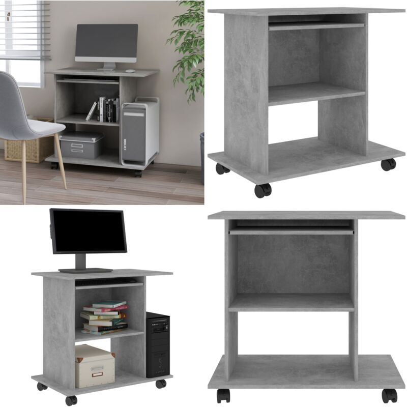 Vidaxl - Schreibtisch Betongrau 80x50x75 cm Holzwerkstoff - Schreibtisch - Laptoptisch - PC-Tisch - Homeoffice Tisch - Bürostuhl - Home & Living