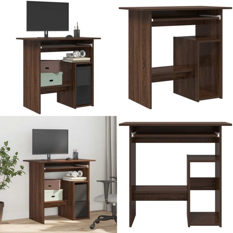Schreibtisch Braun Eichen-Optik 80x45x74 cm Holzwerkstoff - Eichenschreibtisch - Schreibtisch Braun - Bürotisch - Home Office Möbel - Schreibtisch