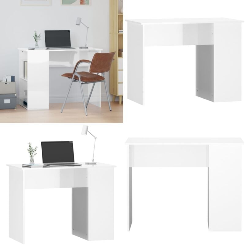 Vidaxl - Schreibtisch Hochglanz-Weiß 100x55x75 cm Holzwerkstoff - Schreibtisch - Bürotisch - Home Office - Holzwerkstoff - Weißer Schreibtisch - Home