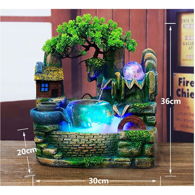 Schreibtisch Innenbrunnen Dekoration mit Beleuchtung Schreibtisch-Brunnen Garten-Brunnen LED Kreativ Fittings Schreibtisch-Brunnen Wasserwand