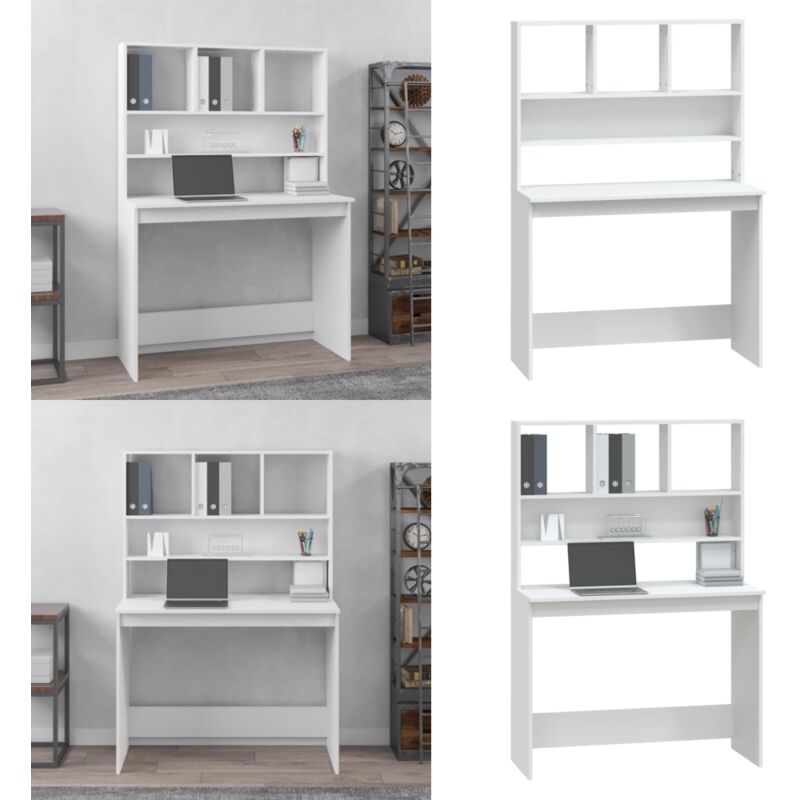 Vidaxl - Schreibtisch mit Regal Weiß 102x45x148 cm Holzwerkstoff - Schreibtisch - Bürostuhl - Home Office - Arbeitsplatz - Weißer Schreibtisch - Home