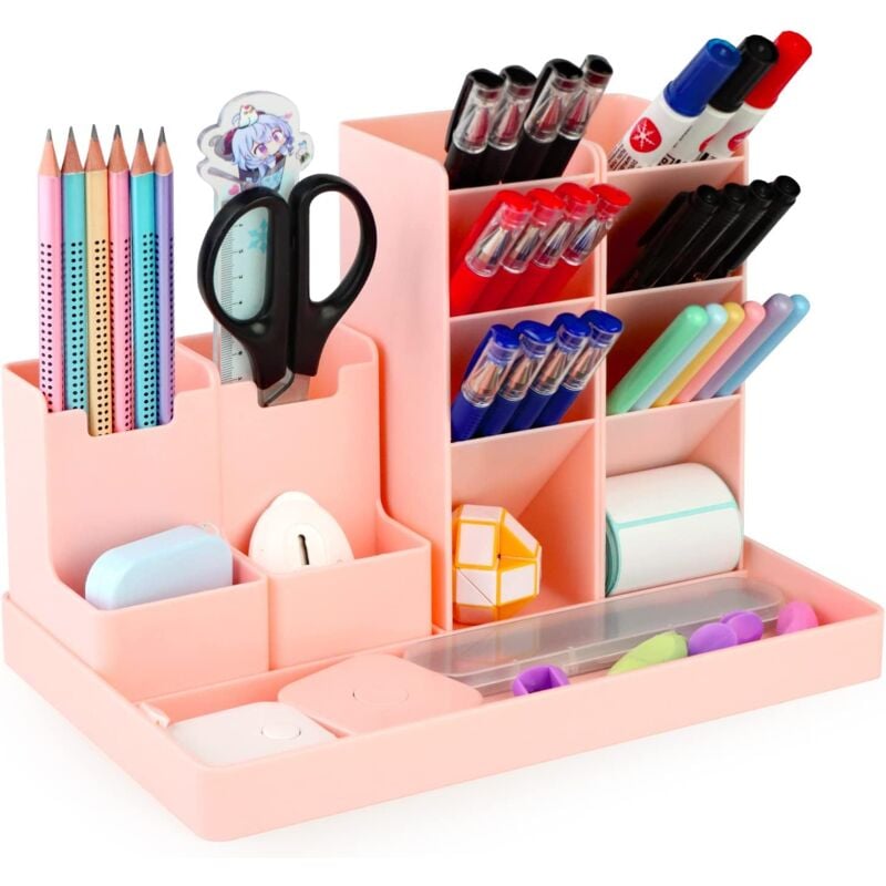 Ersandy - Schreibtisch-Organizer, 5 Stück, multifunktionaler Schreibtisch-Stifthalter, Kunststoff-Aufbewahrung, Schreibtisch-Organizer für Kinder,