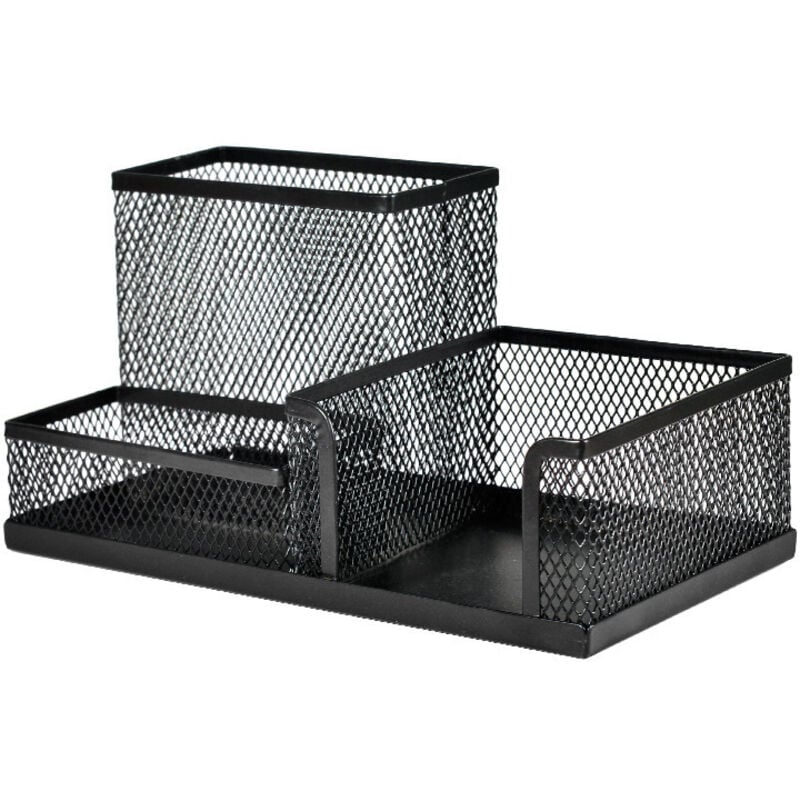 Schreibtisch-Organizer und Stifthalter aus schwarzem Metallgeflecht – Bürozubehör – Organizer für Schulbedarf – Stift- und Schreibwaren-Organizer