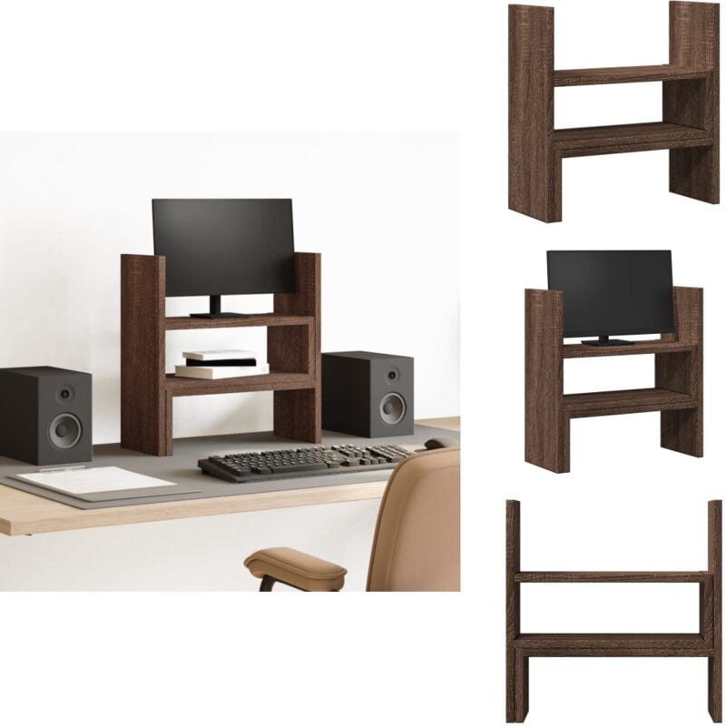 Schreibtisch-Organizer Verstellbar Eichen-Optik 40x17x41 cm - Schreibtisch-Organizer - Schreibtisch-Regal - Schreibtisch-Ablage - Desktop-Organizer