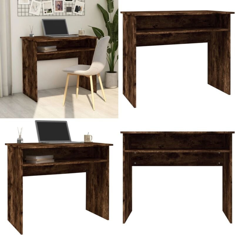 Vidaxl - Schreibtisch Räuchereiche 90x50x74 cm Holzwerkstoff - Schreibtisch - Holzwerkstoff Schreibtisch - Moderner Schreibtisch - Bürotisch - Home