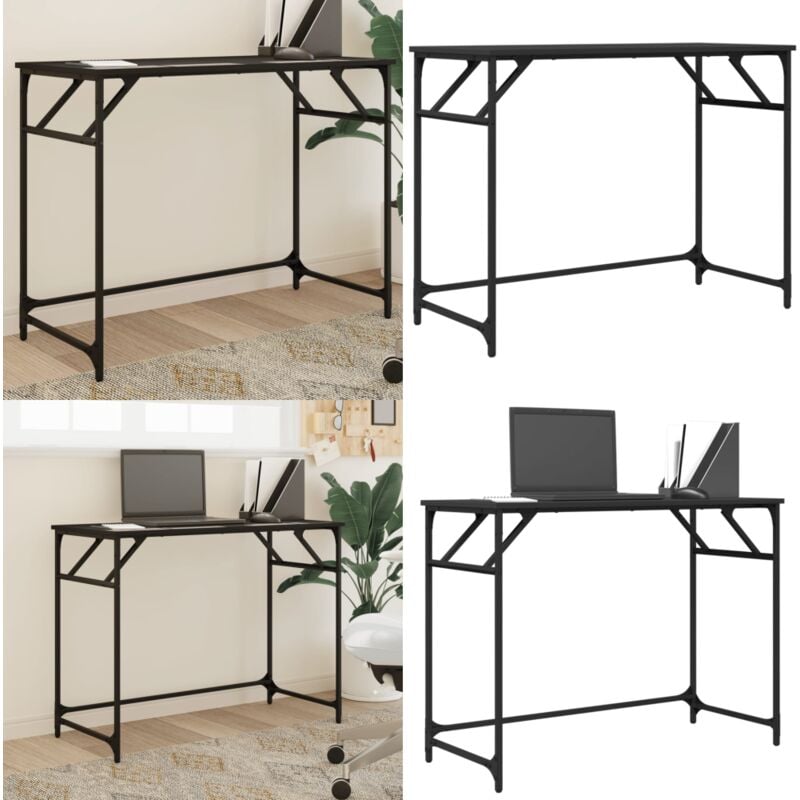 Vidaxl - Schreibtisch Schwarz 100x45x76 cm Holzwerkstoff und Stahl - Schreibtisch - Home Office - Arbeitsplatz - Kleiner Schreibtisch - Schwarzer