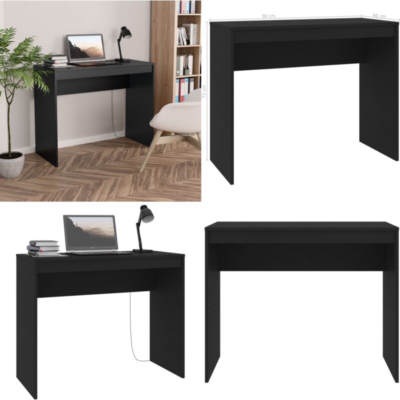 Vidaxl - Schreibtisch Schwarz 90x40x72 cm Holzwerkstoff - Schwarzer Schreibtisch - Schreibtisch Schwarz - Kleiner Schreibtisch - Kompakter
