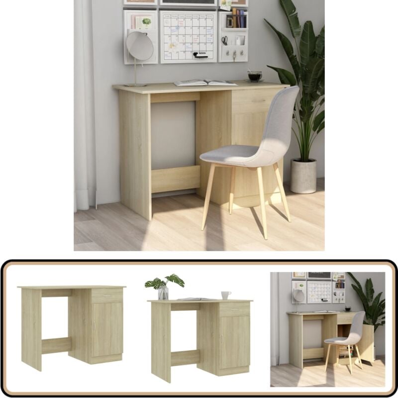 Vidaxl - Schreibtisch Sonoma-Eiche 100x50x76 cm Holzwerkstoff - Schreibtisch - Holzwerkstoff - Sonoma-Eiche - Home Office - Schreibtisch Klein