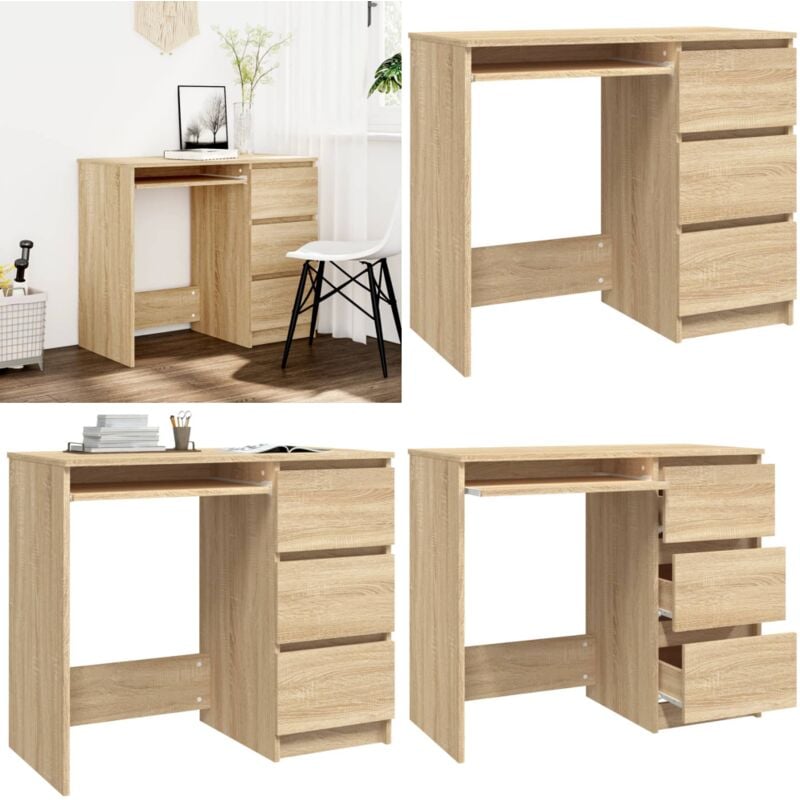 Vidaxl - Schreibtisch Sonoma-Eiche 90x45x76 cm Holzwerkstoff - Schreibtisch - Holzwerkstoff Schreibtisch - Sonoma Eichen Schreibtisch - Kleiner
