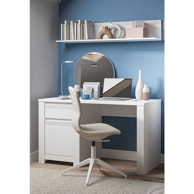 Schreibtisch und Wandboard weiß NAVA-129 2-teilig