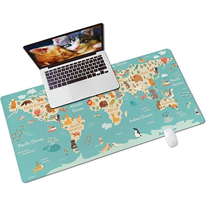 Bluedeer - Schreibtisch Unterlage, Leder wasserdicht und schmutzabweisend unterlage schreibtisch, Einfach zu schrubben und geruchsneutral