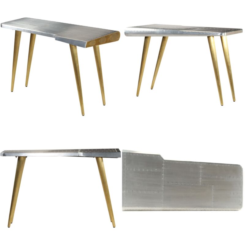 Schreibtisch Vintage Flieger Flugzeug Stil 120x60x76 cm - Vintage Schreibtisch - Industriel Style Schreibtisch - Holz Schreibtisch - Mangoholz