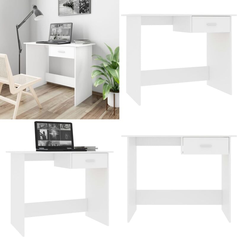 Vidaxl - Schreibtisch Weiß 100x50x76 cm Holzwerkstoff - Schreibtisch - Weißer Schreibtisch - Bürostuhl - Home Office - Kompakter Schreibtisch - Home
