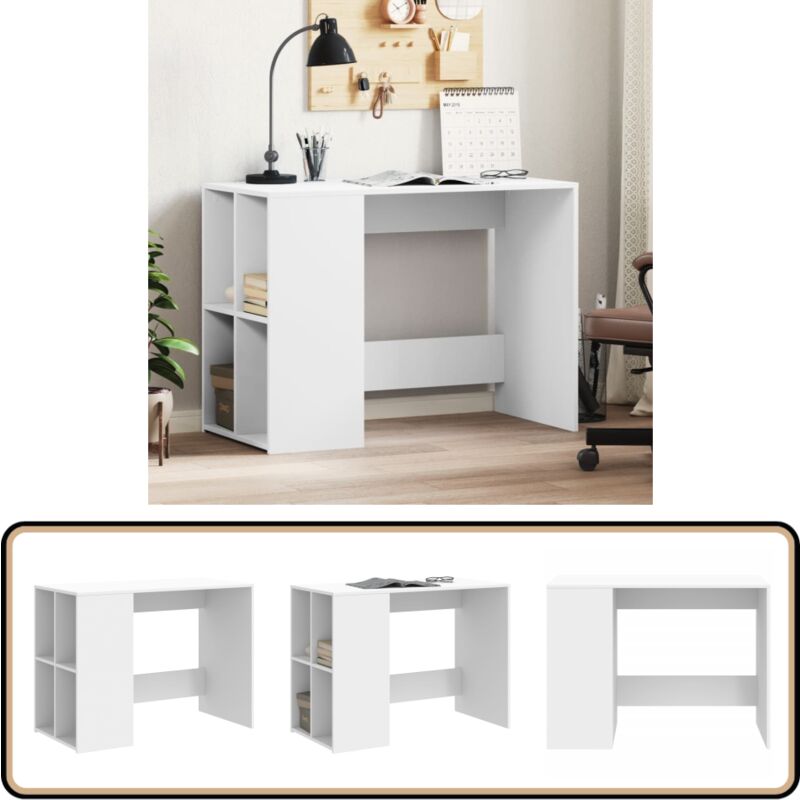 Vidaxl - Schreibtisch Weiß 102x50x75 cm Holzwerkstoff - Schreibtisch - Weißer Schreibtisch - Home Office Schreibtisch - Holzwerkstoff Schreibtisch
