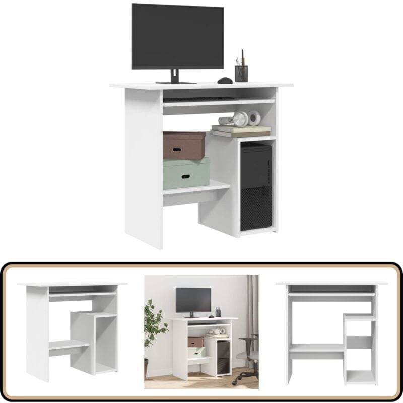 Vidaxl - Schreibtisch Weiß 80x45x74 cm Holzwerkstoff - Schreibtisch - Weißer Schreibtisch - Holzwerkstoff Schreibtisch - Home Office Schreibtisch