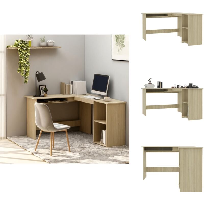 Vidaxl - Eckschreibtisch L-Form Sonoma-Eiche 120x140x75 cm Holzwerkstoff - Eck-Schreibtisch - Schreibtisch L-Form - Holzwerkstoff Schreibtisch