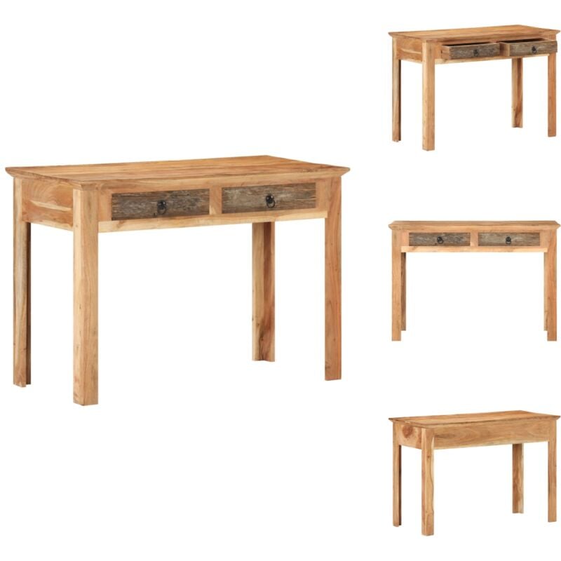 Schreibtisch 110x50x75 cm Recyceltes Massivholz - Holz Schreibtisch - Vintage Schreibtisch - Büro Schreibtisch - Altholz Schreibtisch - Recyceltes