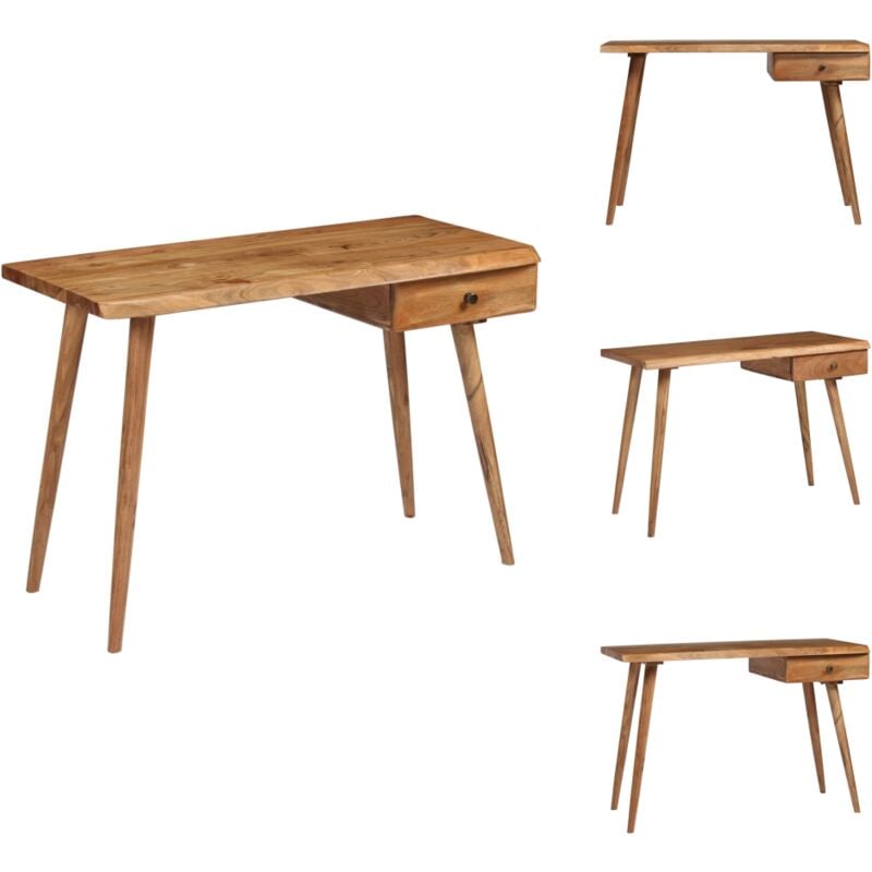 Schreibtisch Akazienholz Massiv 110 x 50 x 76 cm - Holzsreibtisch - Schreibtisch Aus Akazienholz - Vintage Schreibtisch - Landhaus Stil - Esszimmer