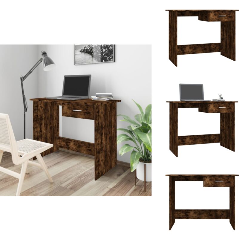 Vidaxl - Schreibtisch Räuchereiche 100x50x76 cm Holzwerkstoff - Holz Schreibtisch - Bürotisch - Schreibtisch Braun - Schreibtisch Modern - Home