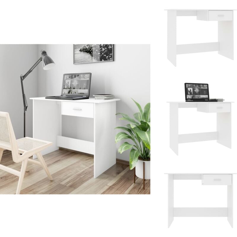 Vidaxl - Schreibtisch Weiß 100x50x76 cm Holzwerkstoff - Schreibtisch - Weißer Schreibtisch - Bürostuhl - Home Office - Kompakter Schreibtisch
