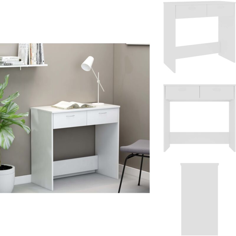 Schreibtisch Weiß 80×40×75 cm Holzwerkstoff - Schreibtisch - Weißer Schreibtisch - Holzwerkstoff Schreibtisch - pc Tisch - Schreibtisch Mit Schubladen