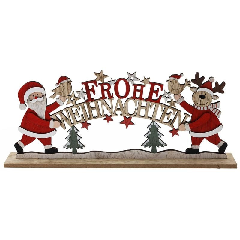 Schriftzug Frohe Weihnachten aus Holz, 33 x 14 cm Deko Weihnachten
