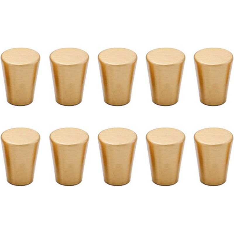 Schubladengriffe aus goldfarbenem Messing, 10 Stück, Knöpfe für Schränke, Kleiderschränke und Innenmöbel, Schraubbefestigung, elegante Dekoration