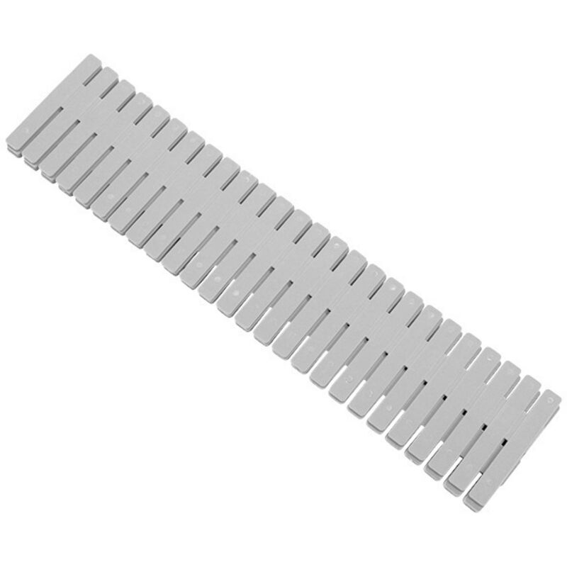 Schubladenorganizer, 24-teiliges Set verstellbarer Schubladeneinsätze mit Gitterfächern für Unterwäsche, Socken, Bürobedarf usw. (Grau) 32 cm × 7 cm