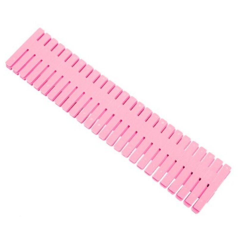 Schubladenorganizer, 24-teiliges Set verstellbarer Schubladeneinsätze mit Gitterfächern für Unterwäsche, Socken, Bürobedarf usw. (Rosa) 32 cm × 7 cm