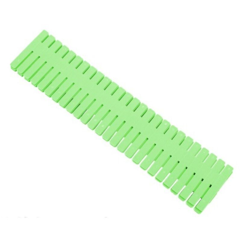 Schubladenorganizer, 24-teiliges, verstellbares Schubladeneinteiler-Set mit Fächern für Unterwäsche, Socken, Bürobedarf usw. (Grün) 32 cm × 7 cm