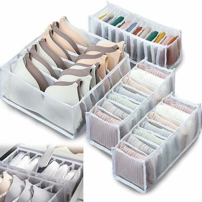 Schubladenorganizer für Unterwäsche, BH-Aufbewahrungsbox, faltbarer Unterwäsche-Organizer, Schubladeneinteiler mit Fächern für Slips und Socken,